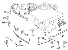 Capota dreapta a capotei Mercedes W167 GLE 350 450 20-23