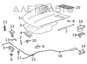 Mâner de deblocare a capotei din interiorul Mercedes W167 GLE 350 450 20-23 nou original OEM