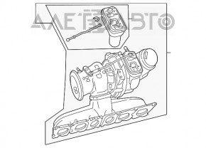 Турбина в сборе с коллектором Mercedes W167 GLE 450 20-23 3.0h 10к обгоревшая, на запчасти