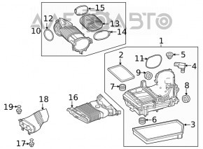 Receptor de aer stânga Mercedes W167 GLE 450 20-23 3.0h