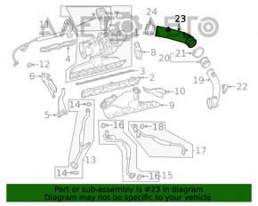 Патрубок на турбину третий Mercedes W167 GLE 450 20-23 3.0h железо