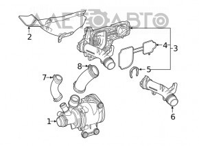 Корпус термостата Mercedes W167 GLE 450 20-23 3.0h OEM