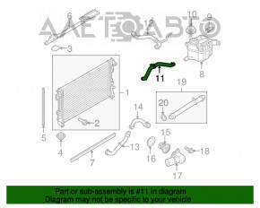 Furtunul de răcire inferior de la rezervorul de lichid de răcire pentru Ford Flex 09-19.