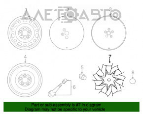 Колпак колесный R16 Mazda 3 14-18 BM под покраску