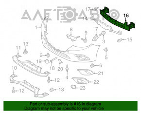 Amplificatorul de bara fata pentru Mazda 3 14-16 BM post-restilizare.