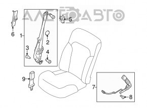 Centura de siguranță pentru șofer Ford Flex 09-12 bej