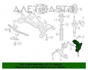 Butucul roții față stânga Mazda3 MPS 09-13