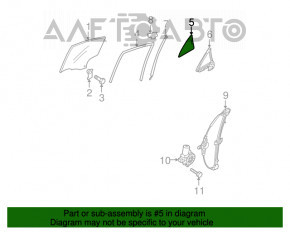 Geamul ușii triunghiul spate dreapta Mazda3 MPS 09-13