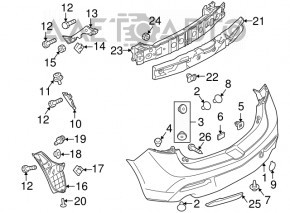 Усилитель заднего бампера Mazda3 MPS 09-13