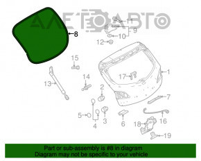 Уплотнитель крышки багажника Mazda3 MPS 09-13