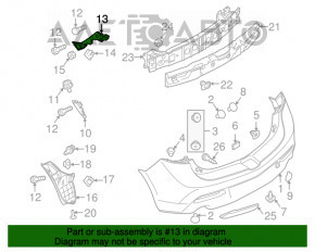 Suportul pentru bara spate lung dreapta Mazda3 MPS 09-13