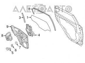 Ridicator de geamuri manual spate stânga Ford Fiesta 11-19