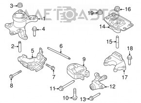 Perna motorului stânga Ford Fusion mk5 13-20 1.5T, 1.6T, 2.0T, 2.5