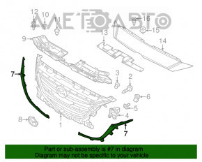 Grila radiatorului dreapta Mazda 3 14-16 BM pre-restilizare noua originala