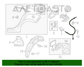 Cablu de deschidere a capacului rezervorului de combustibil Mazda 3 14-18 BM