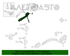 Mecanismul manetei ușii din față stânga Mazda 3 14-18 BM