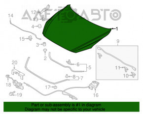 Капот голый Mazda 3 14-18 BM графит 42A сталь, ржавчина, отстает каркас жесткости