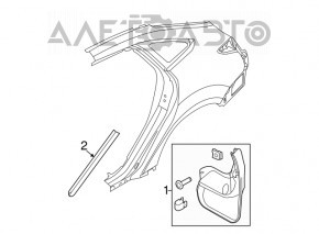 Брызговик задний правый Ford Focus mk3 11-18 4d