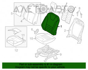 Scaun pasager Ford C-max MK2 13-18 cu airbag, manual, piele bej