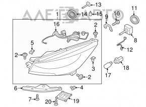 Suportul de prindere a bara de protectie fata sub farul stang Ford Escape MK3 13-16 pre-restilizare, nou, neoriginal.