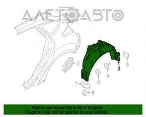 Aripa spate dreapta Ford Focus mk3 11-18 este ruptă.