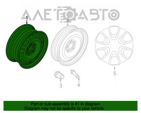 Roată de 15 inch pentru Ford Focus mk3 11-18, din fier.