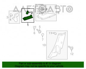 Capacul barei spate superioare dreapta fata Ford Focus mk3 11-18 5d gri