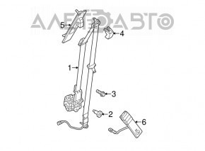 Centura de siguranță pentru șofer Ford Fiesta 11-19, neagră, care s-a desfăcut.