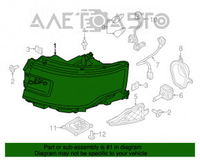 Far dreapta față asamblată Ford Flex 13-19 xenon