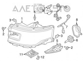 Far dreapta față asamblată Ford Flex 13-19 xenon