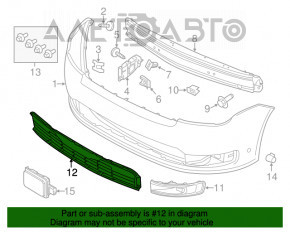 Grila inferioară a bara de protecție față pentru Ford Flex 13-19 pentru asistență la parcare