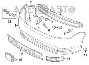 Grila inferioară a bara de protecție față pentru Ford Flex 13-19 pentru asistență la parcare