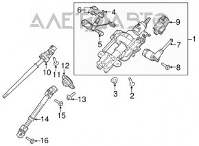 Blocarea de aprindere Ford Explorer 11-19 completă cu grupul de contact și imobilizatorul.