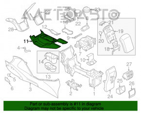 Capacul suportului de pahare al consolei centrale Ford Escape MK3 13-16 gri, zgârieturi