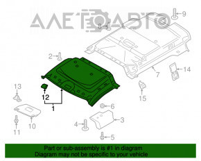 Acoperirea tavanului din fața Ford Transit Connect MK2 13- până în partea din spate