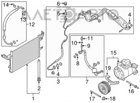 Radiatorul condensatorului de aer condiționat Ford Flex 13-19