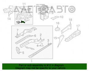 Suportul de prindere a bara de protectie din fata sub farul stang pentru Audi Q3 15-18, nou, neoriginal