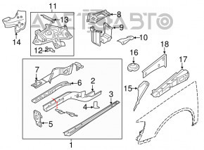 Suportul de prindere a bara de protectie din fata sub farul stang pentru Audi Q3 15-18, nou, neoriginal