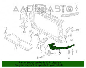 Suportul de prindere a bara de protectie din fata sub farul drept pentru Audi Q3 15-18, nou, neoriginal.