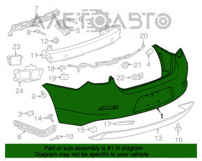 Бампер задний голый Chevrolet Malibu 13-15