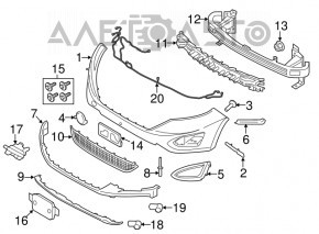 Amplificatorul de bara fata Ford Edge 15-18, facelift USA, nou, neoriginal