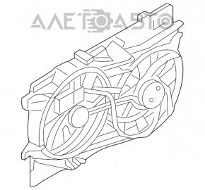 Difuzorul capacului radiatorului asamblat Lincoln MKX 16- nou aftermarket