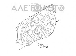 Difuzorul capacului radiatorului asamblat Lincoln MKX 16- nou aftermarket