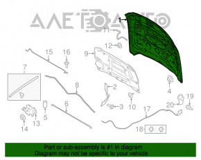 Capota goală Ford Mustang mk6 15-17 de bază din oțel nou, neoriginal