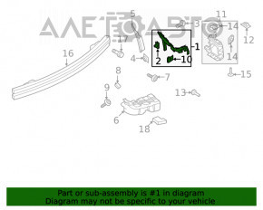 Suportul pentru bara spate de pe aripa dreapta pentru Ford Mustang mk6 15-17 cabrio 2.3, 3.7 nou, neoriginal.