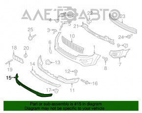 Губа переднего бампера Ford Explorer 16-19 рест