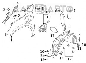 Aripa față stânga Ford Escape MK4 20- nou, neoriginal