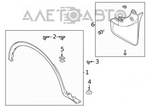 Capacul aripii fata stanga Ford Escape MK4 20- structura noua neoriginala.