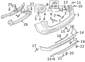 Suportul bara spate stânga Ford Escape MK4 20- nou, neoriginal.