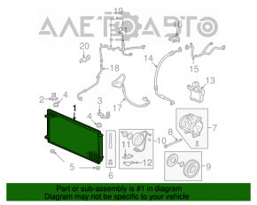 Radiatorul condensatorului de aer condiționat pentru Acura MDX 07-13, nou, neoriginal.